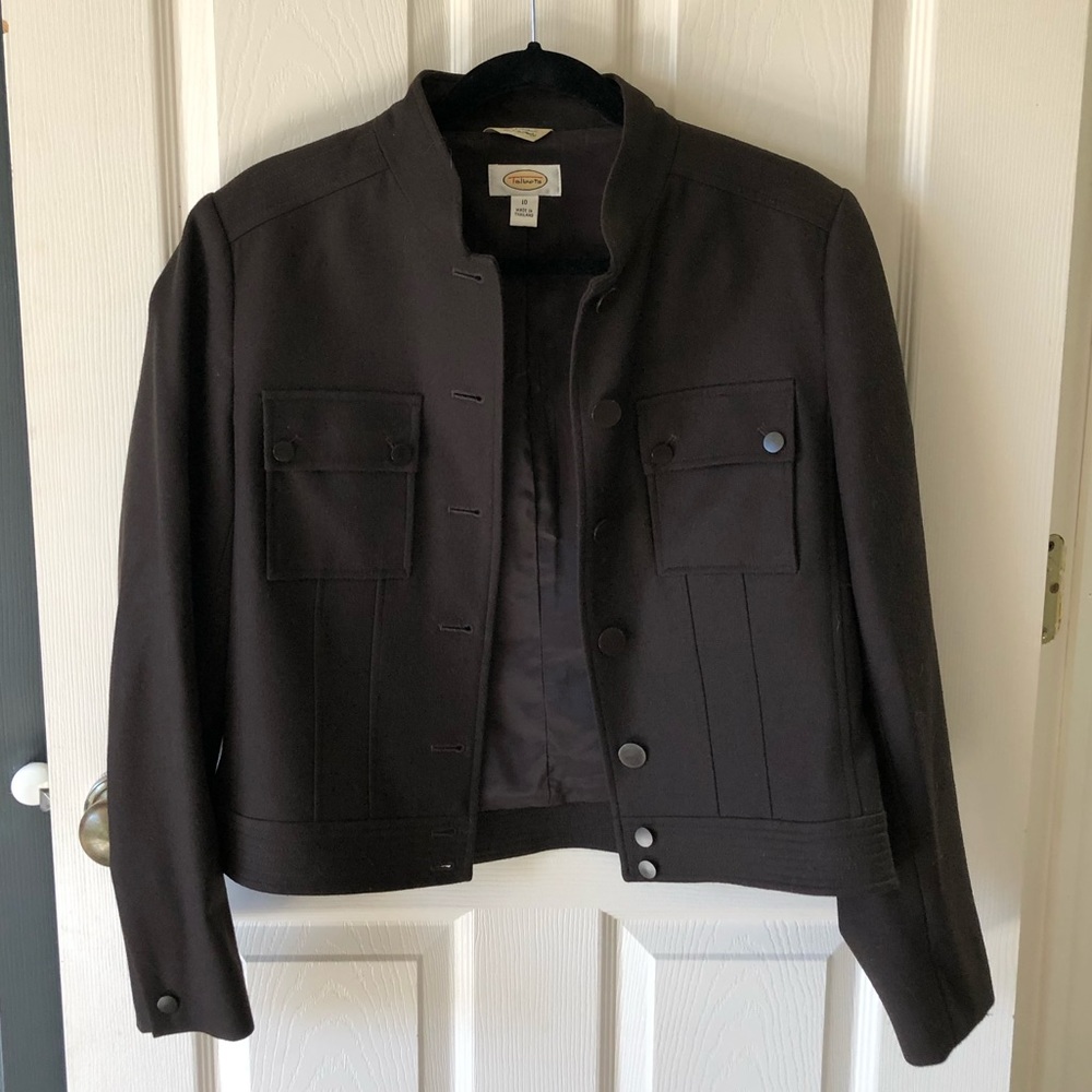 Talbots brown wool jacket size 10